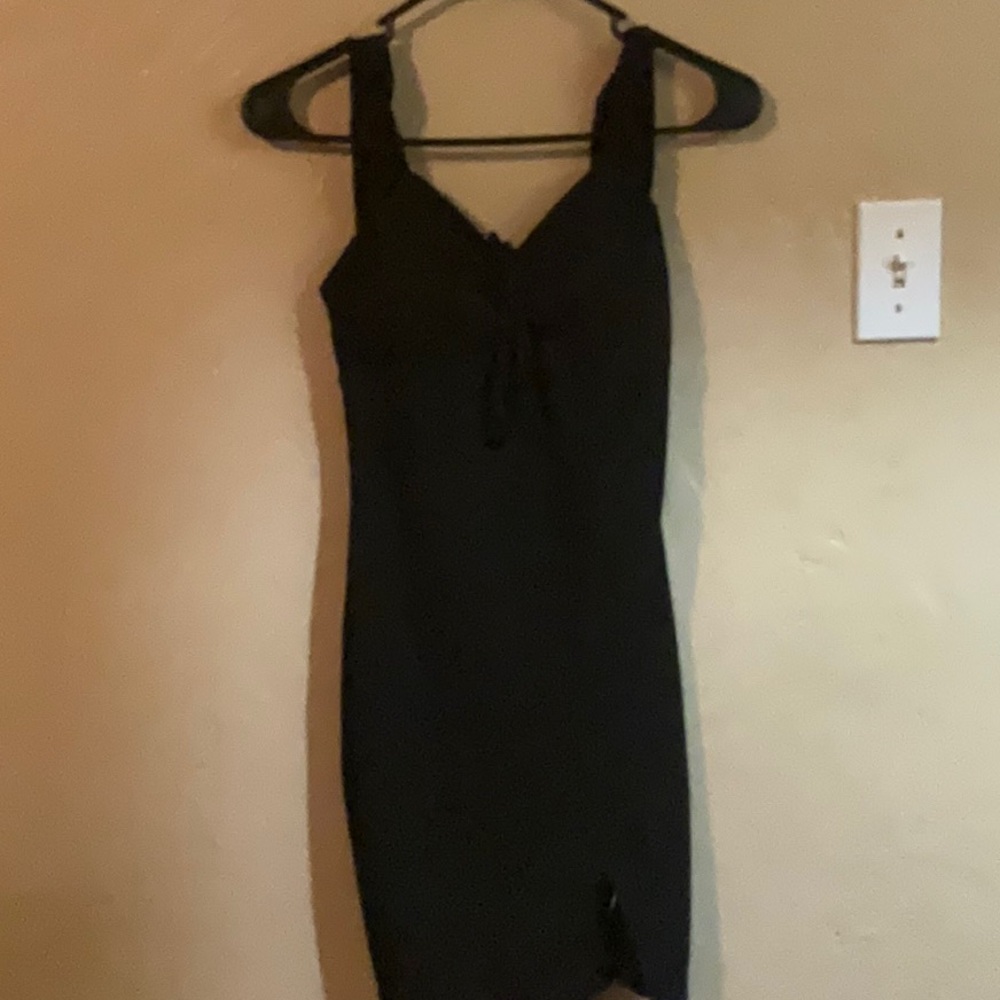 No Boundaries Black Sweetheart Bodycon Mini Dress